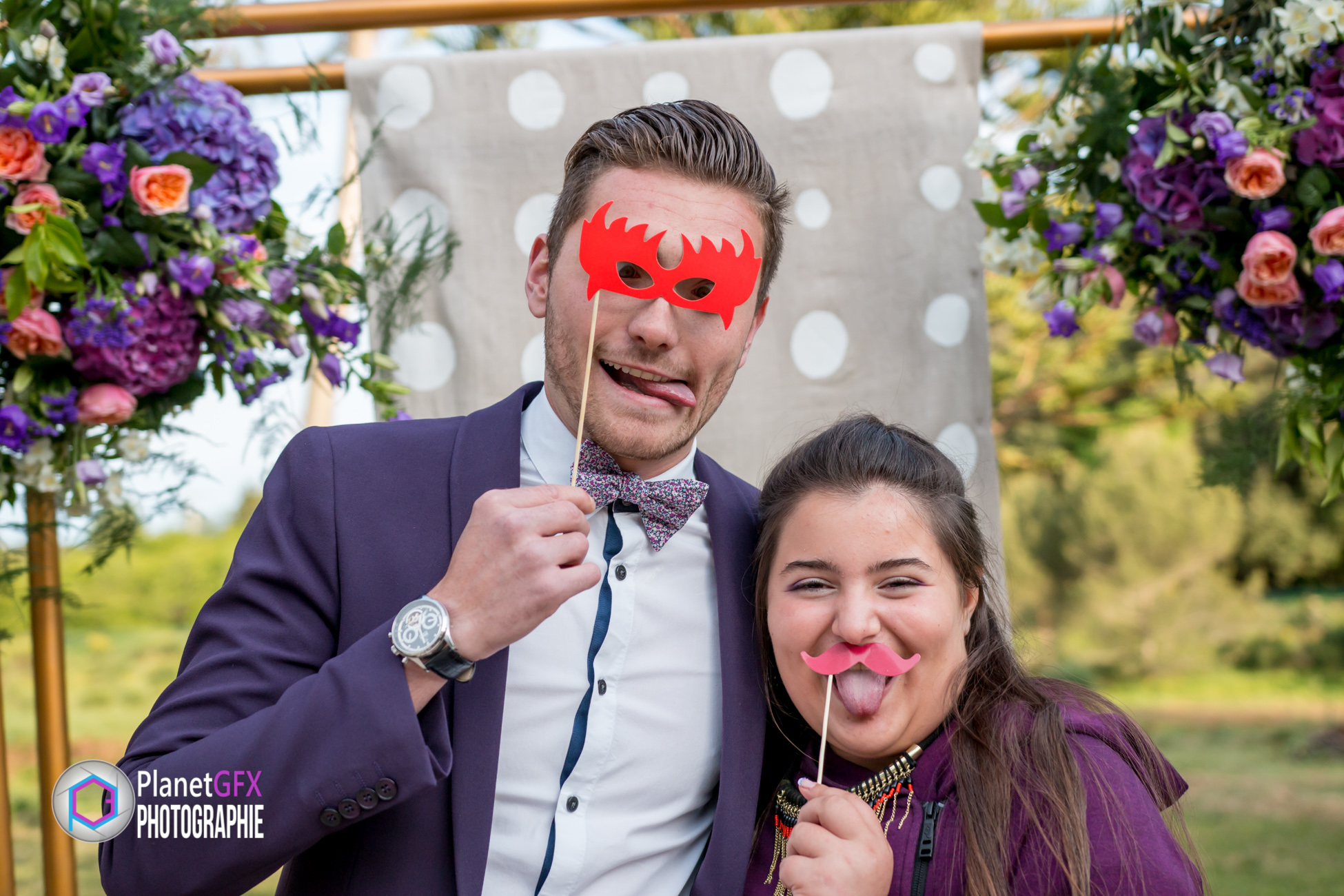 L'Anniversaire de Bruno, Les invités au PhotoBooth, La Ferme de Contéo, Villefranche-sur-Mer, Nice, PlanetGFX - Jadis Fleur
