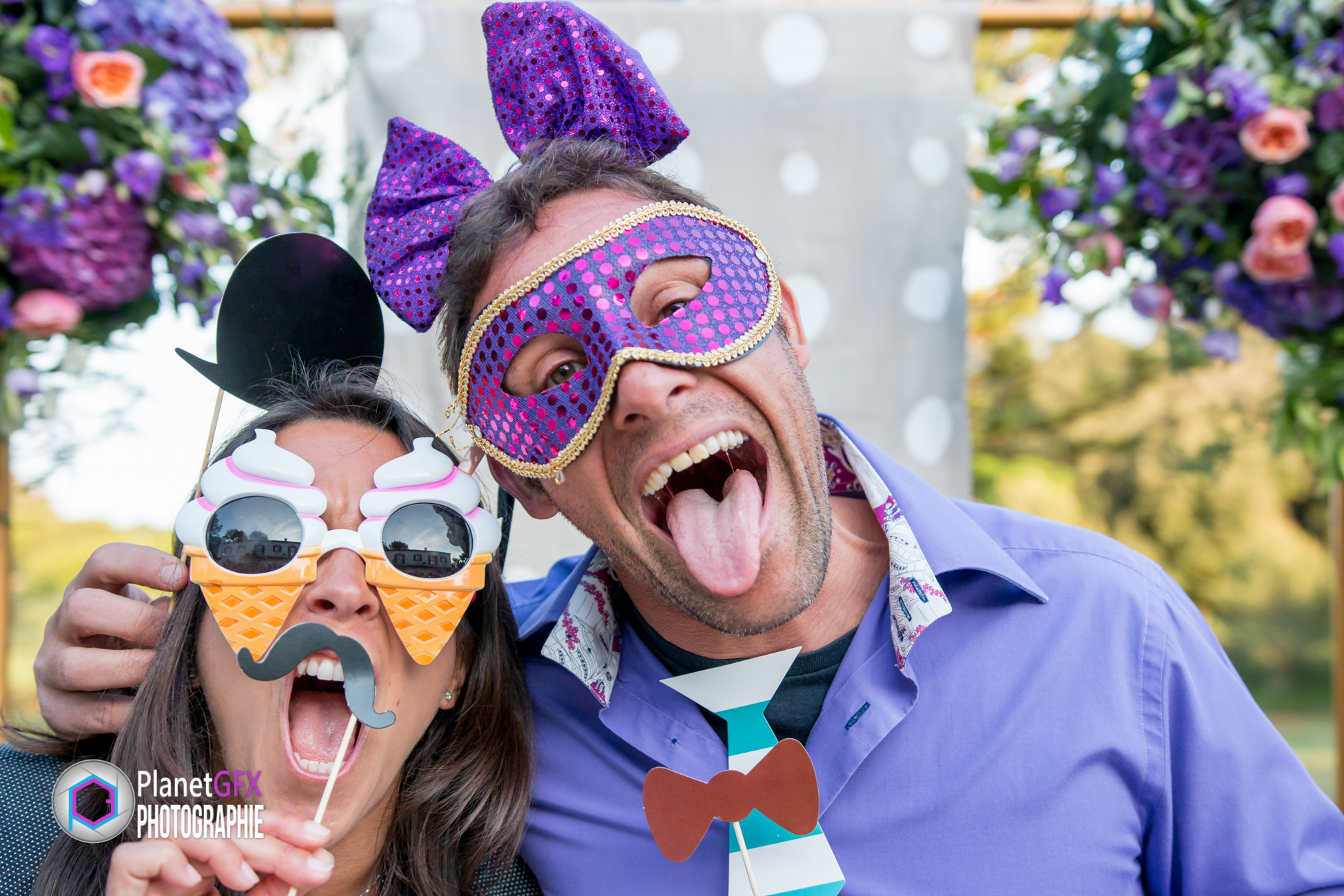 L'Anniversaire de Bruno, Les invités au PhotoBooth, La Ferme de Contéo, Villefranche-sur-Mer, Nice, PlanetGFX - Jadis Fleur